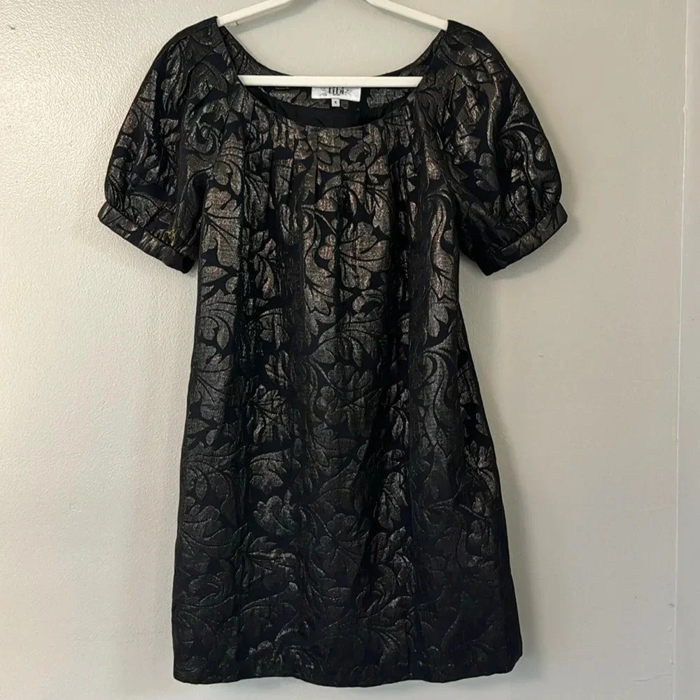 Tibi New York Shimmer Short Sleeve Dress